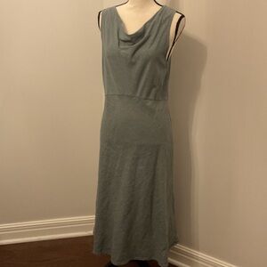 Cut Loose Gray Linen Midi Dress